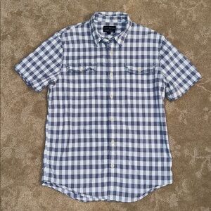 Lucky Brand Men’s Saturday Stretch Short Sleeve Button Down Shirt, Medium